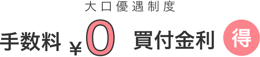 大口優遇制度で手数料・金利がお得に