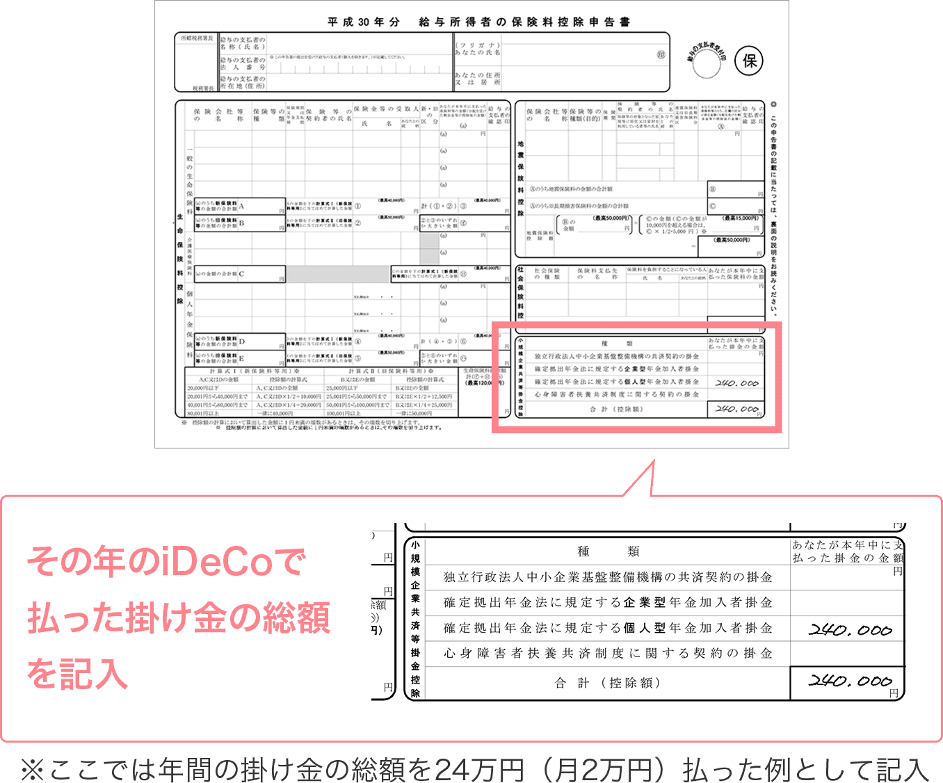 給与所得者の保険料控除申告書